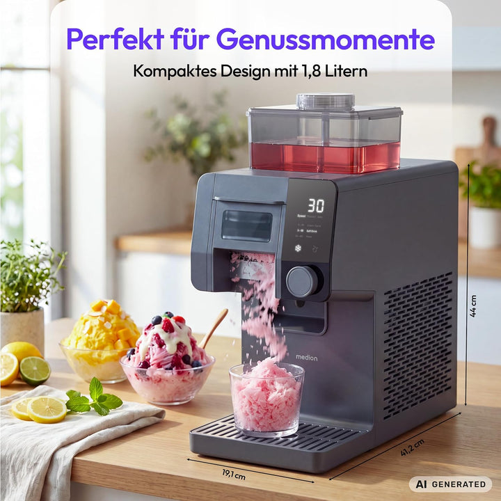 MEDION Snowzy - Eismaschine für Shaved Ice, Snow Ice &amp; Slush