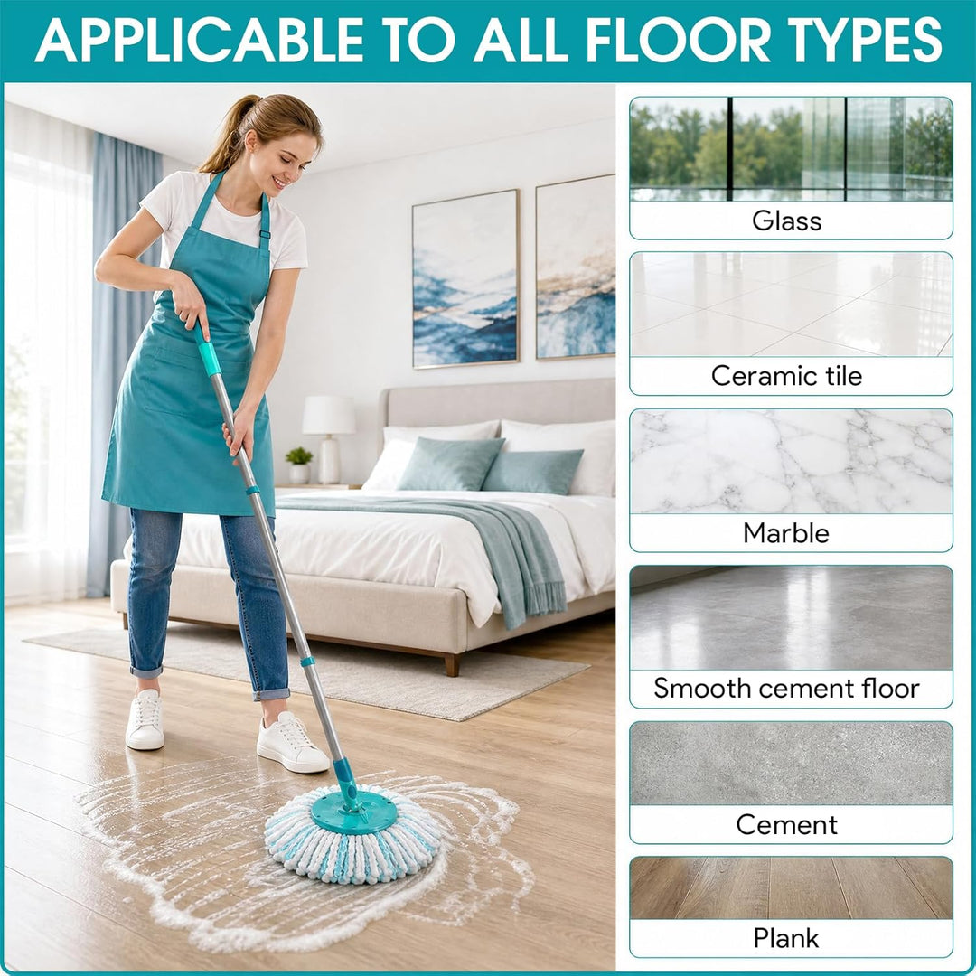 5 Stück Mikrofaser Wischmop Ersatzbezug geeignet für Leifheit Clean Twist Disc Mop Micro Set/Clean T