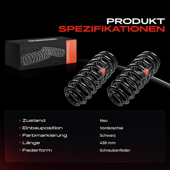 Frankberg 2x Federn Fahrwerksfeder Vorderachse Kompatibel mit M-Klasse W164 350 500 SUV 2005-2011 R-