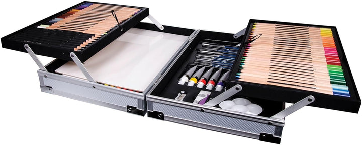 Daler Rowney SIMPLY Valisette complet de 122 pieces en métal pour artiste, 122 Pieces