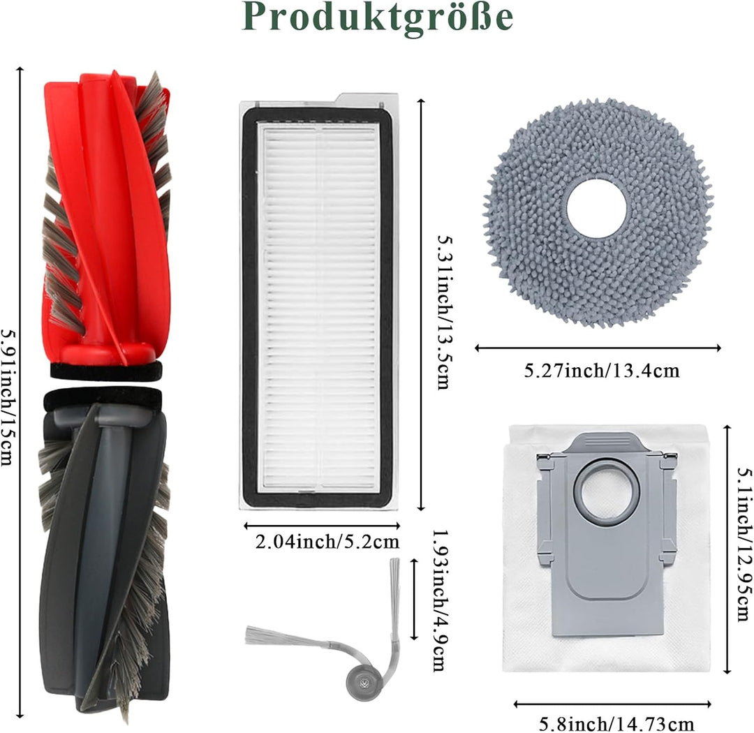 Zubehör Ersatzteil für Roborock Qrevo Curve/für Roborock Qrevo Edge Staubsauger, 1 Paar Hauptbürste,