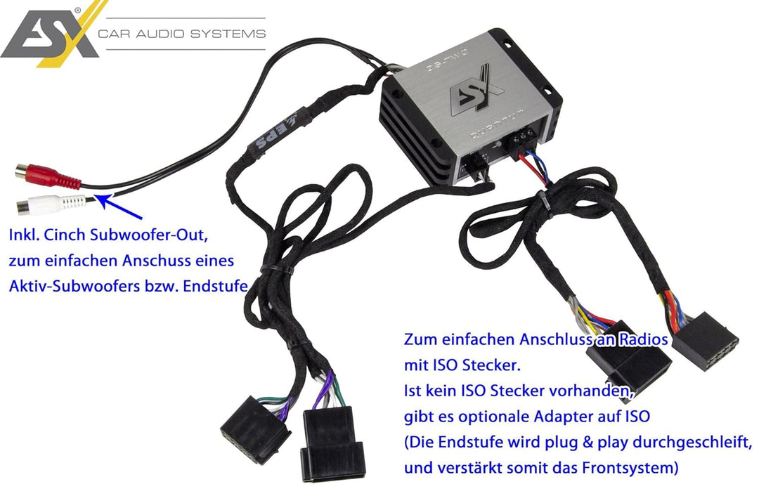 ESX QS-Two-ISO Quantum | 2-Kanal Class D Nano Digital Verstärker 380 Watt Max. Ausgangsleistung