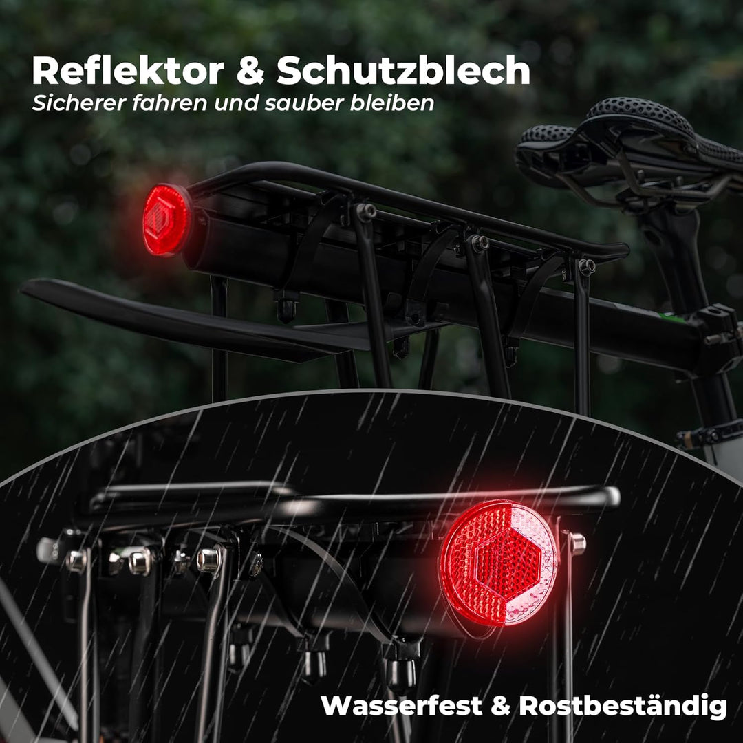 ROCKBROS Fahrrad Gepäckträger Mountainbike Gepäckträger Schnellspanner mit Reflektor 24-29 Zoll mit/