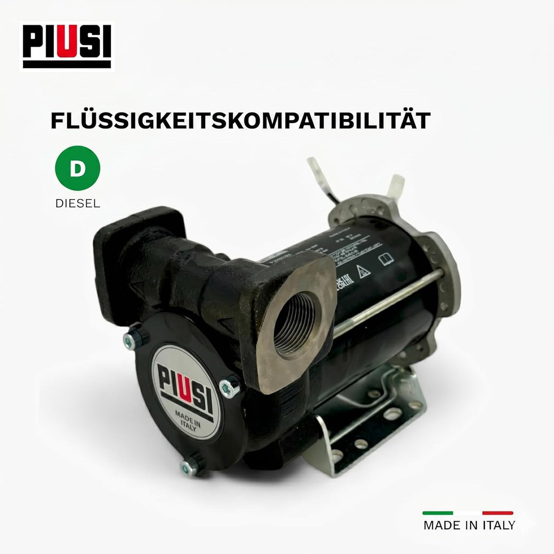 Piusi BP3000 Selbstansaugende Dieselpumpe mit Inline-Palette | 50 l/min | 12V oder 24V | 3/4" Anschl