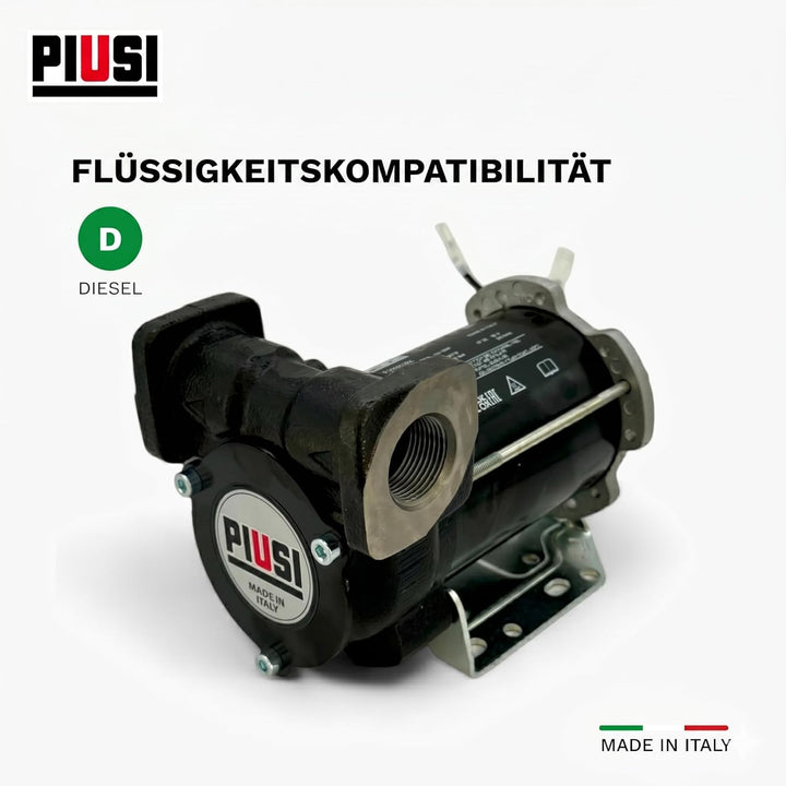 Piusi BP3000 Selbstansaugende Dieselpumpe mit Inline-Palette | 50 l/min | 12V oder 24V | 3/4" Anschl