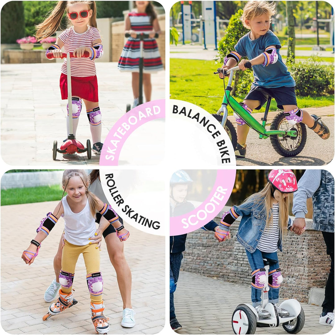 BOSONER Knieschoner Kinder Schoner Inliner Protektoren 6er Set Schützer Inliner Inline Skates Knie U