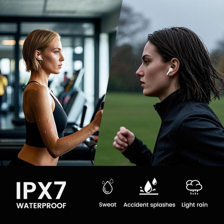 yobola Kopfhörer Kabellos Bluetooth 5.4, Semi-In-Ear Ohrhörer Tiefer Bass Stereo Touch Control mit 4
