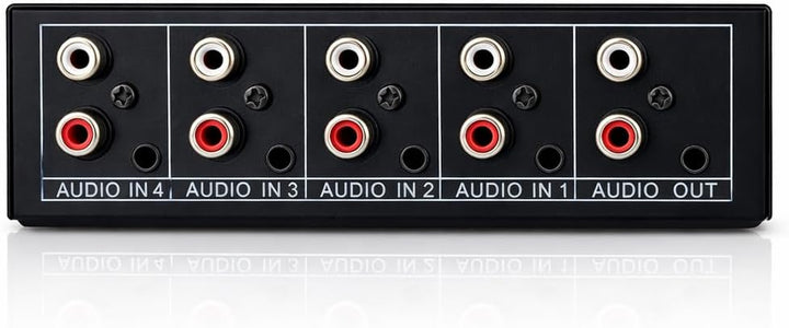 Audio RCA Umschaltbox Switch Controller, 3 Cinch IN Eingang Buchse Kupplung weiblich, 1 Cinch Out Au