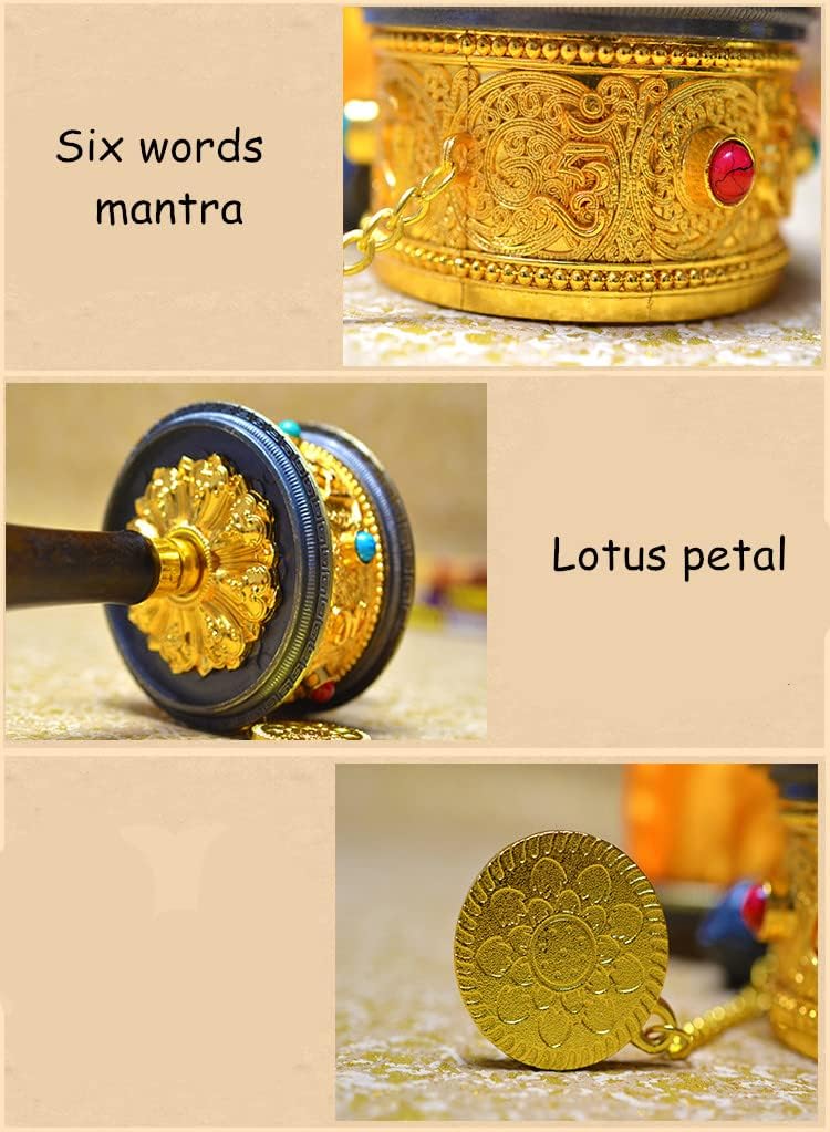 Tibetische Gebetsmühle, Tibetisch Buddhistische Gebetsmühle, Legierung tibetischer Buddhismus Sechs