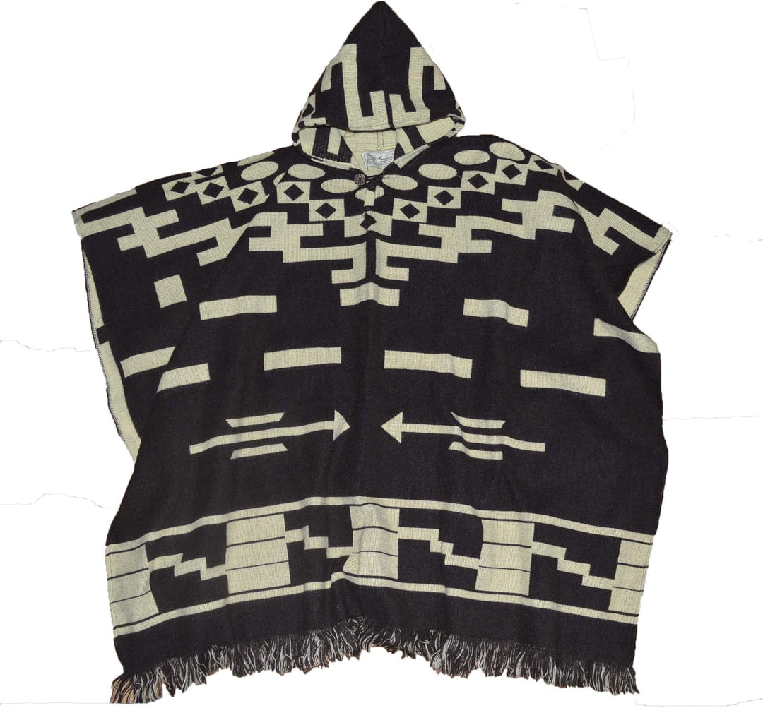 Wigwam Stilvoller, handgefertigter Poncho mit Kapuze im mexikanischen Stil. Einheitsgrösse Braun, Ei