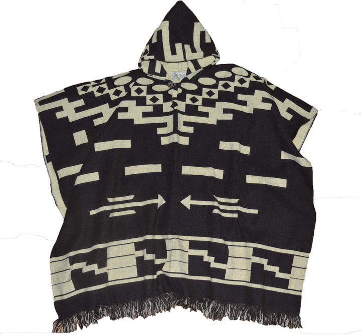 Wigwam Stilvoller, handgefertigter Poncho mit Kapuze im mexikanischen Stil. Einheitsgrösse Braun, Ei