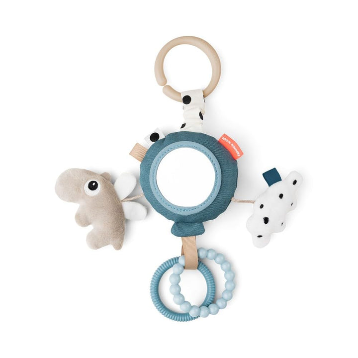 Done by Deer to Go Activity Mirror Happy Clouds - AktivitätsSpiegel mit Rassel, Ozzo-Stofftier, weic