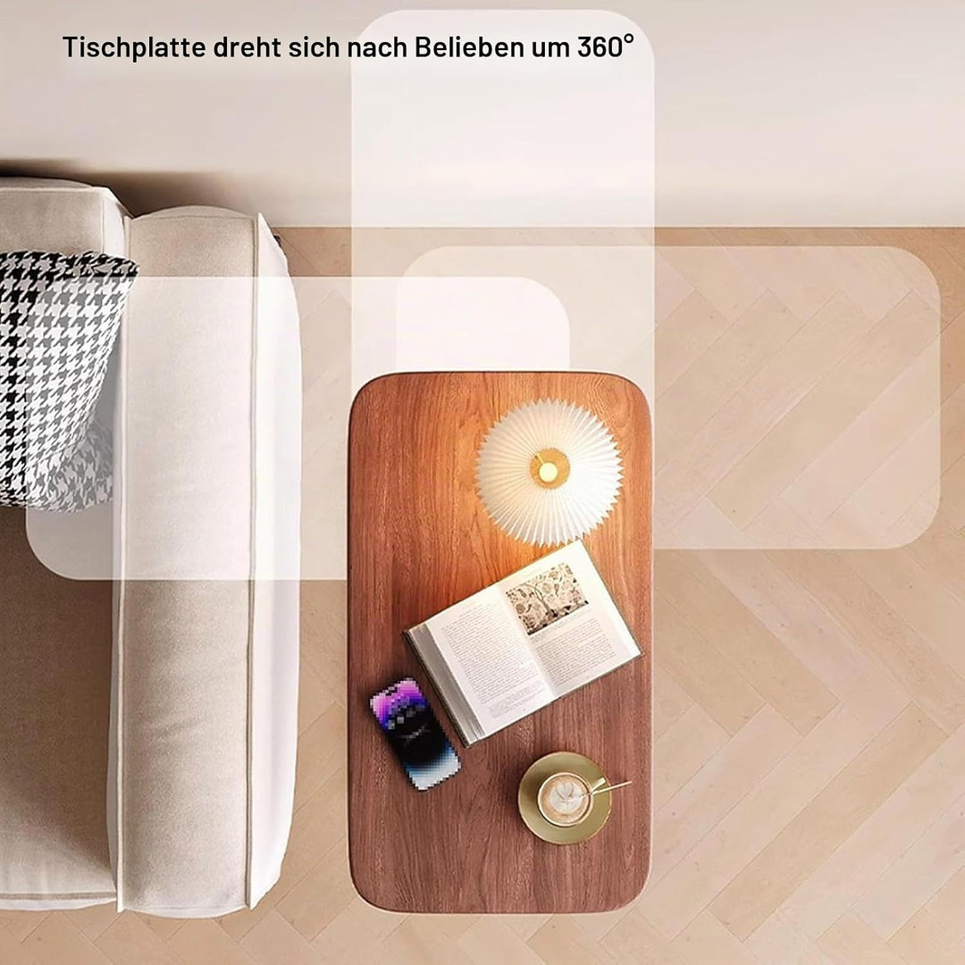 Beistelltisch Holz Klein Couchtisch Sofatisch: C Form Höhenverstellbar Couch Mobiler Kaffeetisch Kle