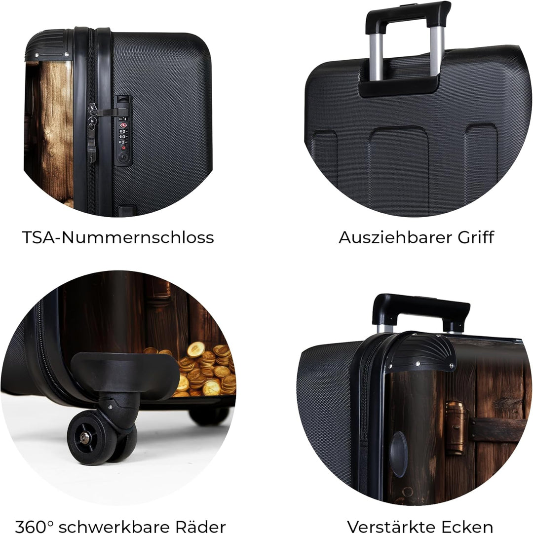 NoBoringSuitcases.com® Koffer XL Gross 77x51.5x28 cm Reisekoffer mit 4 Rollen Leicht Trolley Hartsch