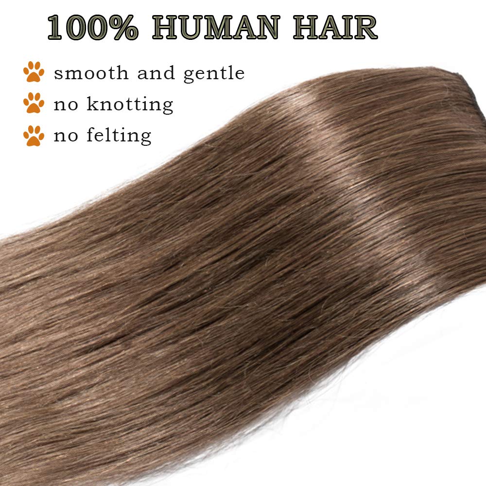 SEGO Extensions Clip in Echthaar 8 Pcs Clip in Echthaar Remy Haarverlängerung Natürliche Haarteil gl