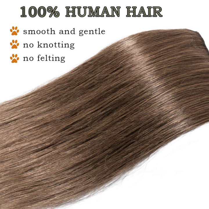 SEGO Extensions Clip in Echthaar 8 Pcs Clip in Echthaar Remy Haarverlängerung Natürliche Haarteil gl