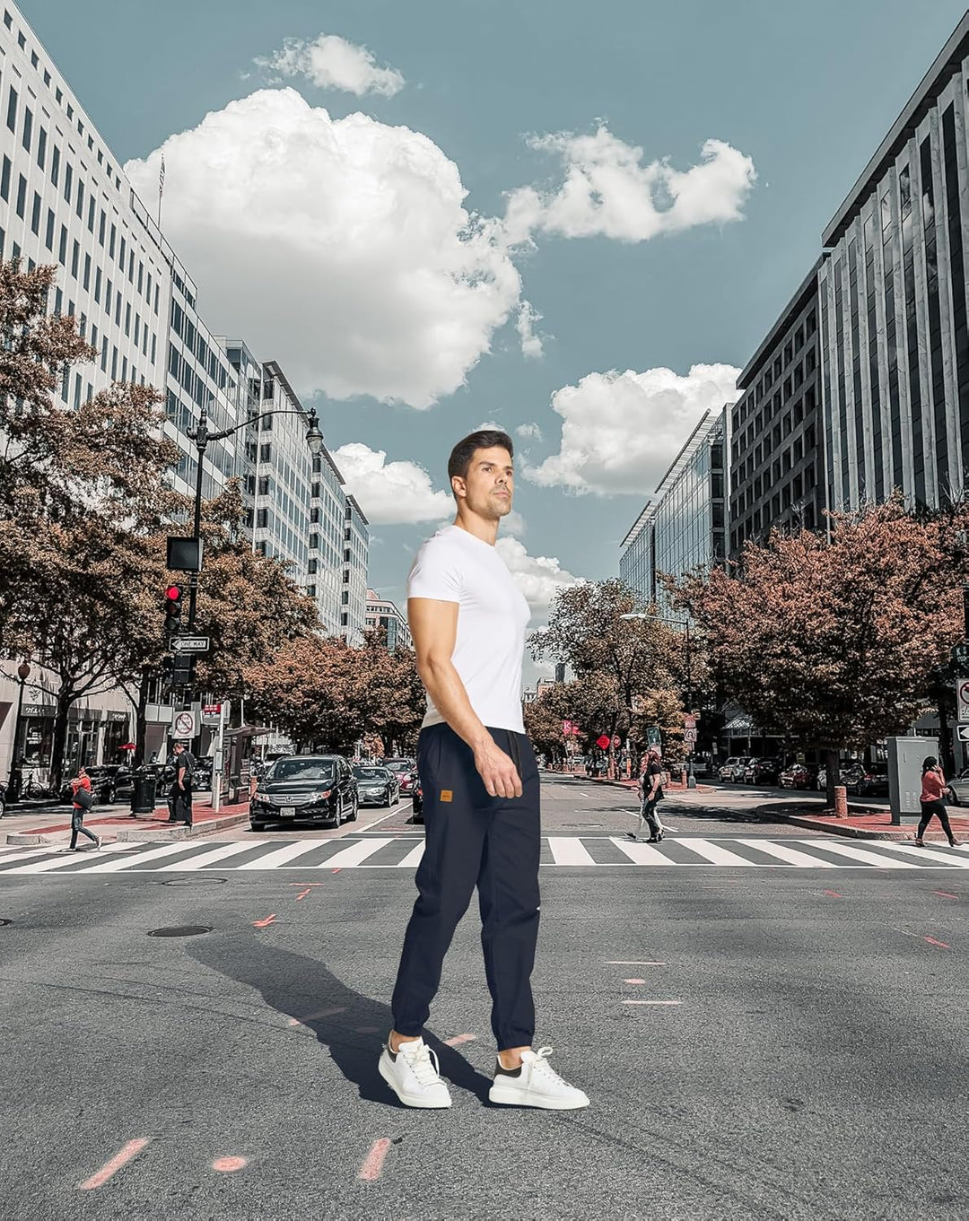 ZOXOZ Herren Hose Chino Cargo Hose Freizeithose Baumwolle Sporthose Casual Jogginghose Elastische Ta