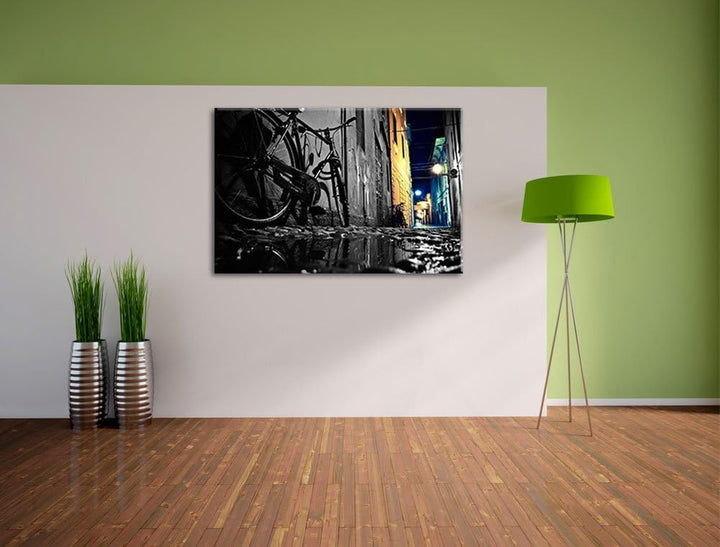 Kleine Seitengasse in Grossstadt schwarz/weiss Format: 100x70 auf Leinwand, XXL riesige Bilder ferti