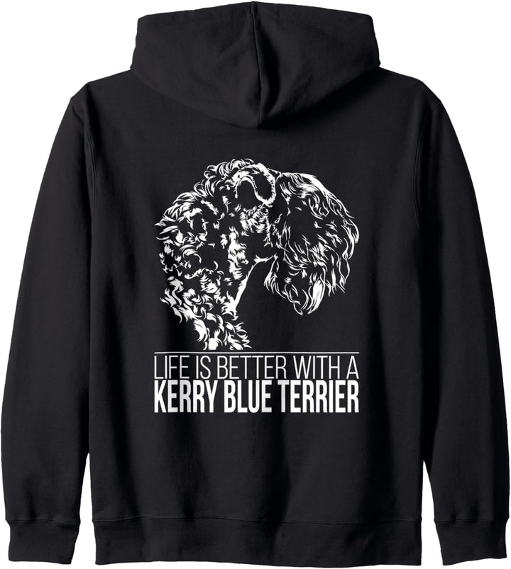 Kerry Blue Terrier life is better Spruch Hunde Hundespruch Kapuzenjacke