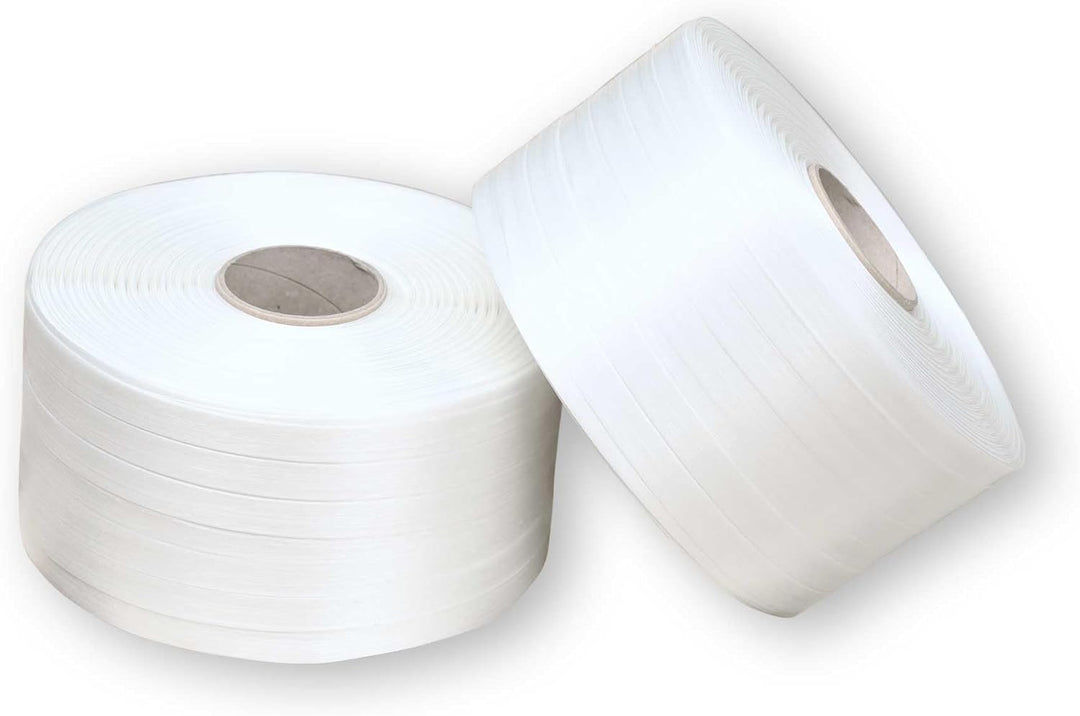 2 ROLLEN x 1100m | 13mm Polyester Umreifungsband | 380kg Bruchlast | Polyesterband für optimale Ladu