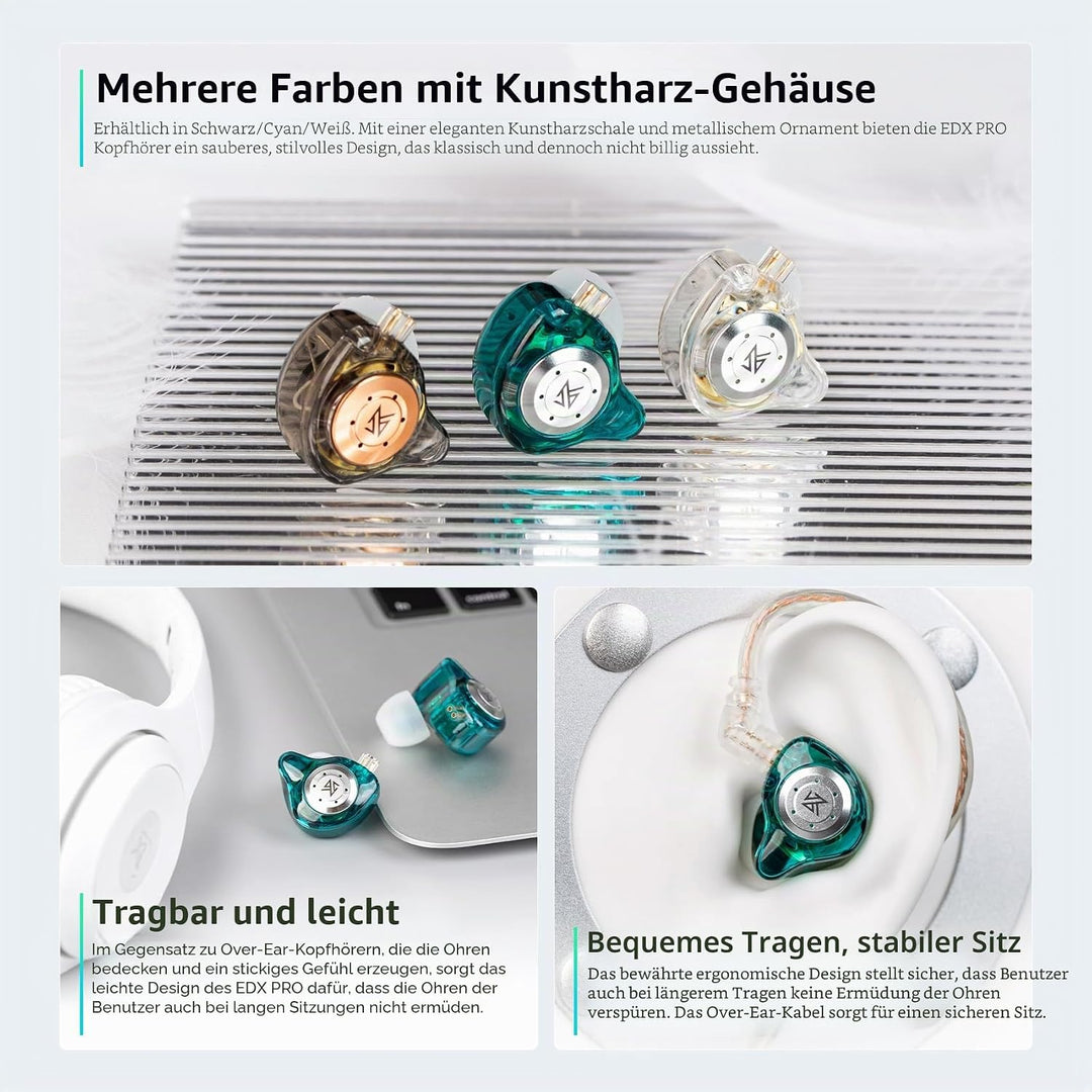 keephifi KZ EDX Pro KZ In Ear Monitoring, kabelgebunden, HiFi-Stereo-Kopfhörer KZ IEM kopfhörer, Dua