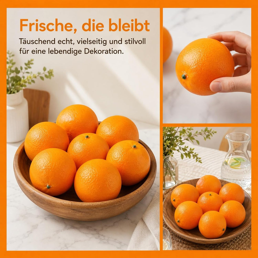 Amosfun 6 StüCk KüNstliche Orangen SchaumfrüChte Lebensechte Dekoration Fotorequisiten FüR KüChe Und