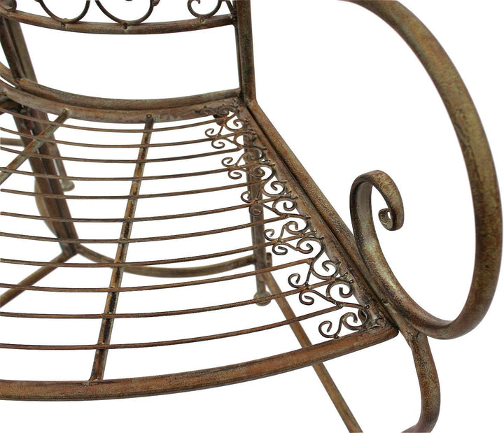 DanDiBo Baumbank Metall wetterfest Braun 135 cm 3-Sitzer halbrund JC112287 Gartenbank Rundbank