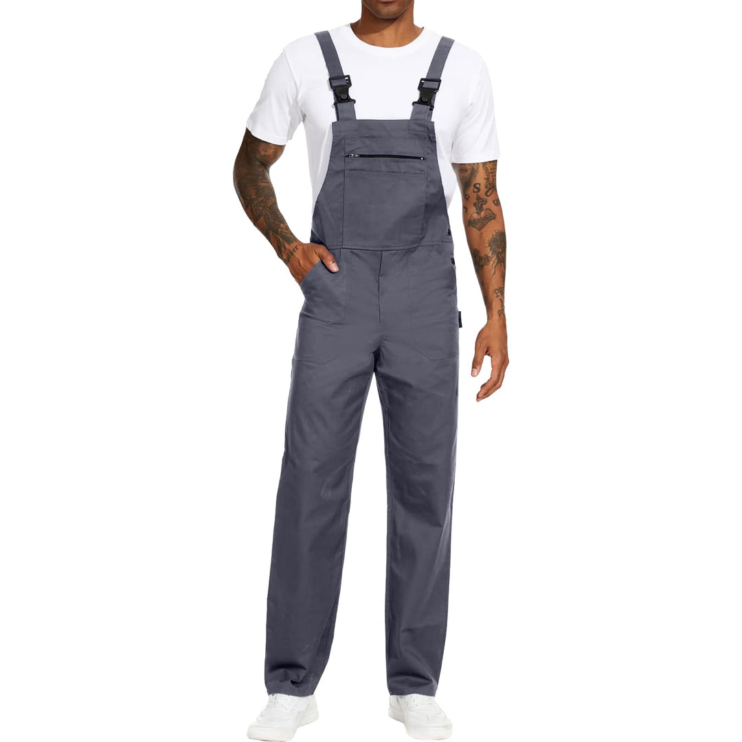 WORK IDEA Arbeits-Latzhose für Männer Multi Pocket Technology Herren Arbeitslatzhose XXL Grau, XXL G