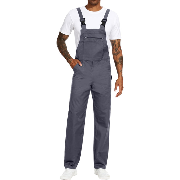 WORK IDEA Arbeits-Latzhose für Männer Multi Pocket Technology Herren Arbeitslatzhose XXL Grau, XXL G
