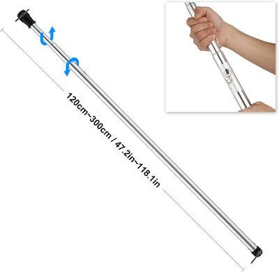 Selens 120-300cm Hintergrundständer Querstange Verstellbarer Hintergrund Ständer Backdrop Stand Silb
