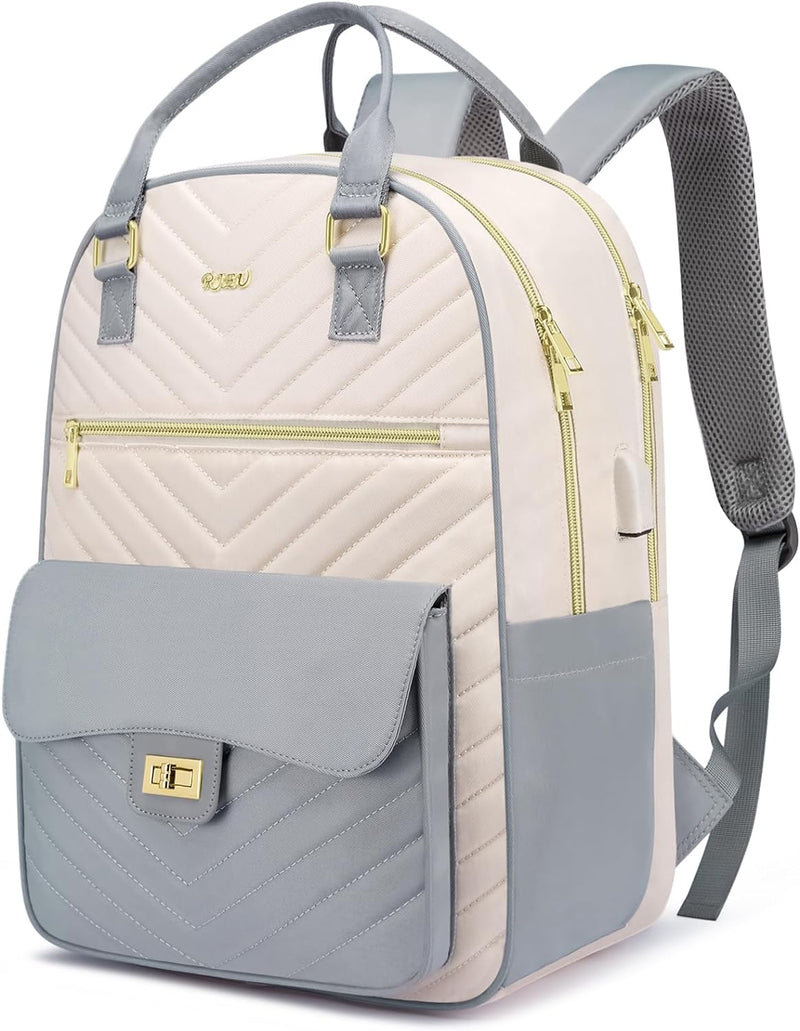 RJEU Rucksack Damen Laptop Rucksack 15,6 Zoll,Schulrucksack Frauen Mädchen für Uni Arbeit Reise,Lehr