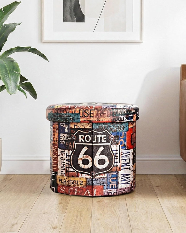Bonlife Sitzhocker mit Stauraum Aufbewahrungsbox mit Deckel Fusshocker Runde Sofa Hocker Kiste Fuer