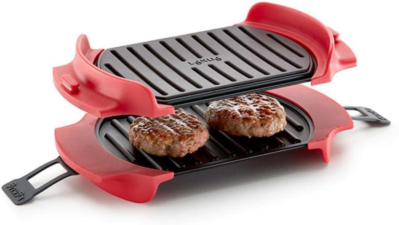 Lékué Microwave Grill, Mikrowellen-Grill, Stahl, rot und schwarz, 25,2 x 14,8 cm Standard
