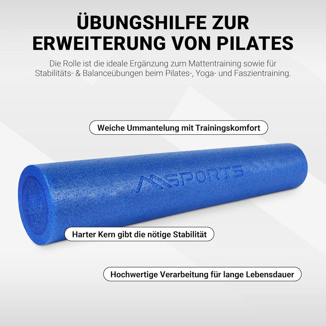 Yoga Rolle Premium | Pilates Rolle - 45 x 15 cm oder 90 x 15 cm - Faszienrolle (Blau, 45 x 15 cm) Bl