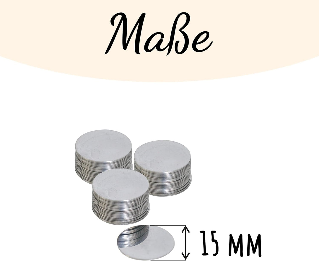 Metallplättchen für Toniefiguren, Haftgrund für Magnete, Metallscheiben aus magnethaftendem Edelstah