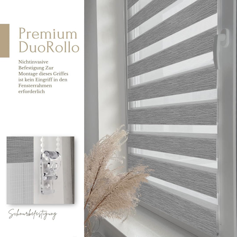 Home-Vision® DuoRollo Klemmfix, Doppelrollo ohne Bohren mit Klämmträgern, Rollos für Fenster und Tür