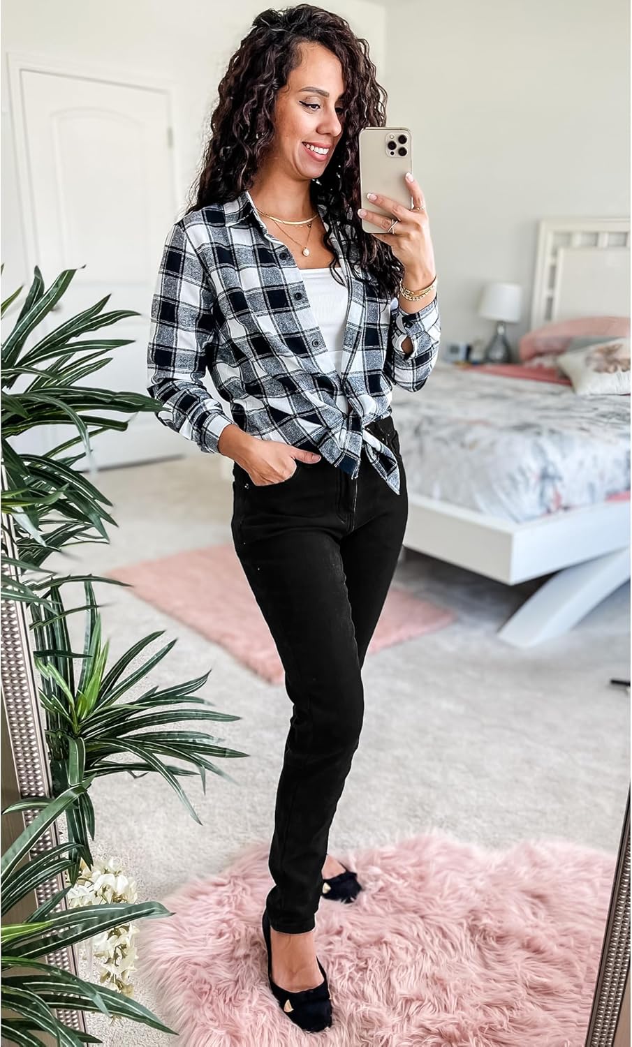 Roskiky Skinny Jeans Damen High Waist Thermo Jeans Damen Winter Gefütter Thermo Jeans Leggings Damen