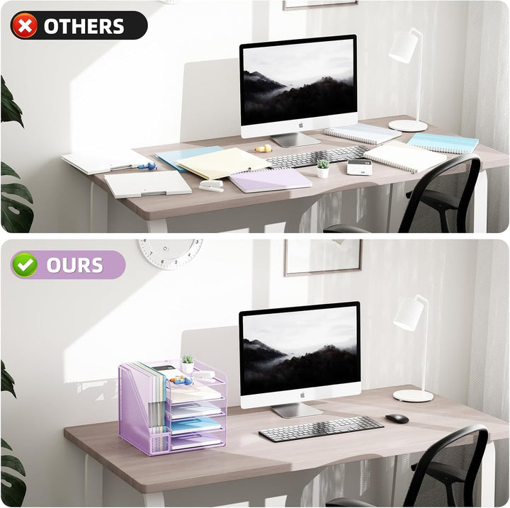 Marbrasse Schreibtisch Organizer und Büro Zubehör,5-Tier Briefablage,Mesh Büro Organizer für Schreib