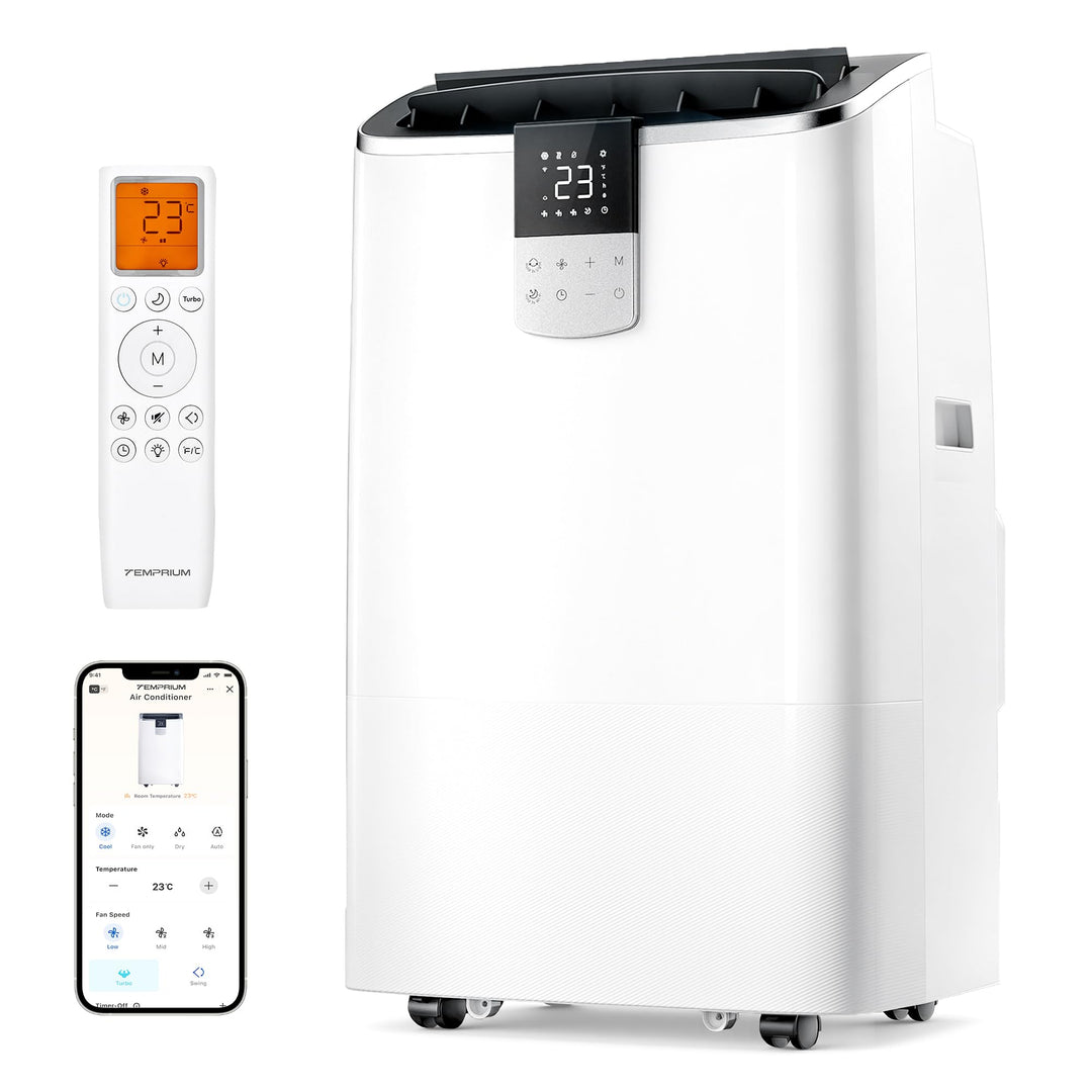 Mobile Klimaanlage 12000BTU mit Abluftschlauch | 4-in-1 Mobiles Klimagerät mit Fensterabdichtung | A
