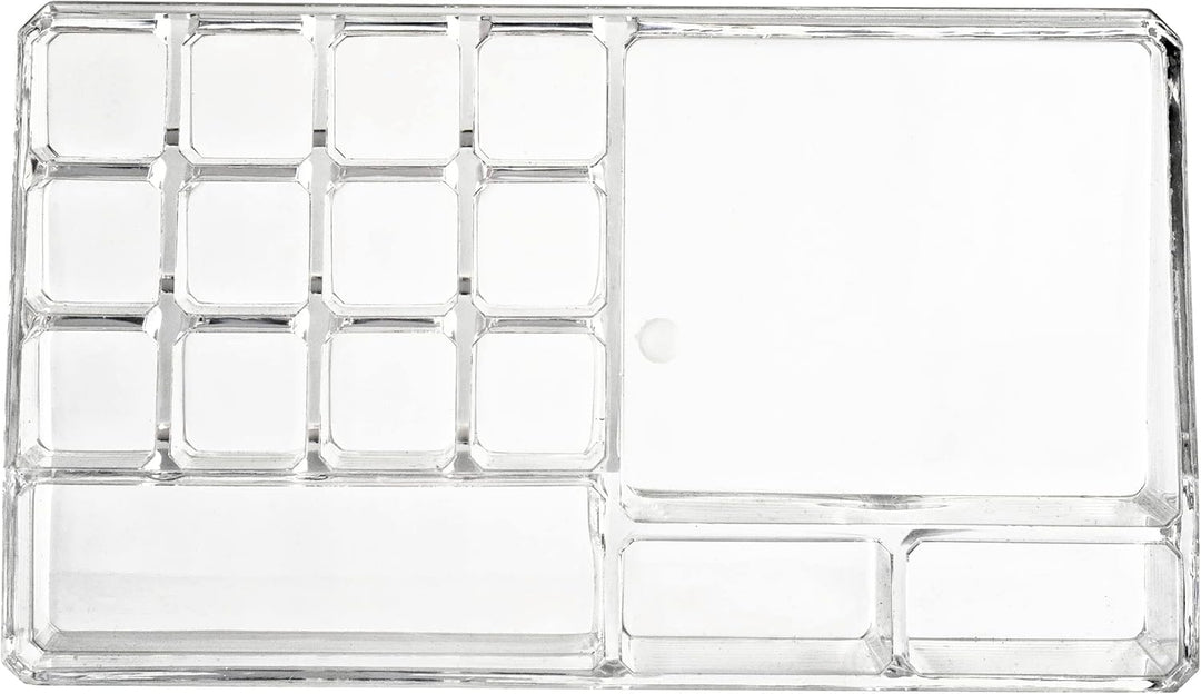 WENKO Kosmetik Organizer Femme - mit 16 Aufteilungen, Acryl, 22.5 x 8 x 12.5 cm, Transparent, 16 Auf