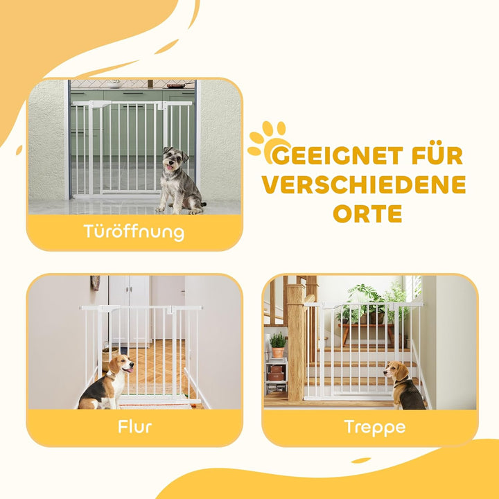 PawHut Treppenschutzgitter Absperrgitter Hund Schutzgitter ohne Bohren 76-103 x 76 cm Türschutzgitte