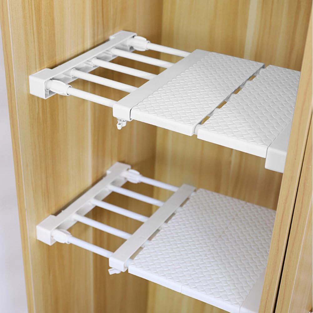Erweiterbar Kleiderschrank Einlegeböden, 24cm Breite Verstellbares Ausziehbarer Schrankregal, Nagelf