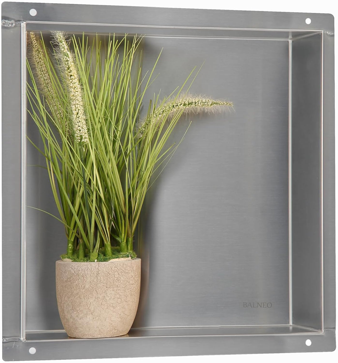 Balneo Wall-Box NO Rim wandnische dusche Edelstahl 30x30x7 cm Duschnische wasserdicht, Flexibler Nis