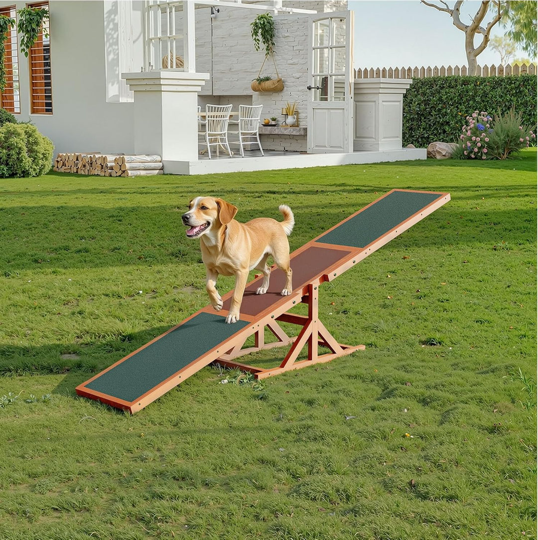Wiltec Hundewippe 180x30x30cm für kleine & grosse Hunde zum Hundesport z.B. Agility Training, aus Ho
