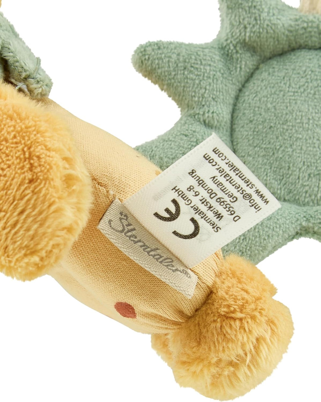 Sterntaler Spielzeug Löwe Leo zum Aufhängen – Baby Rassel mit Spiegelfolie & Rasselring – Klettbefes