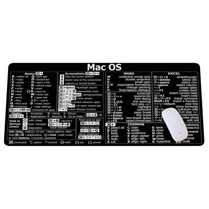 DESIGNFULLPRINT Mac OS Shortcuts, Excel Shortcuts Spickzettel, Mac OS (M1 + Intel) + Word/Excel (für