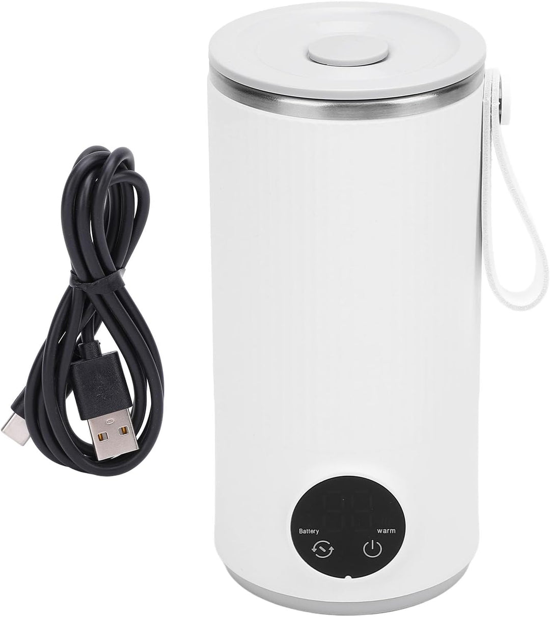 Akku-Wasserkocher, Reise-Wasserkocher, Kabellos, 6000 MAh, Wiederaufladbar, 400 Ml, 55 °C, Edelstahl
