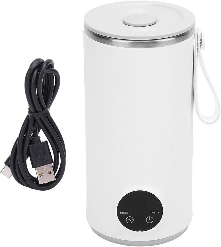 Akku-Wasserkocher, Reise-Wasserkocher, Kabellos, 6000 MAh, Wiederaufladbar, 400 Ml, 55 °C, Edelstahl