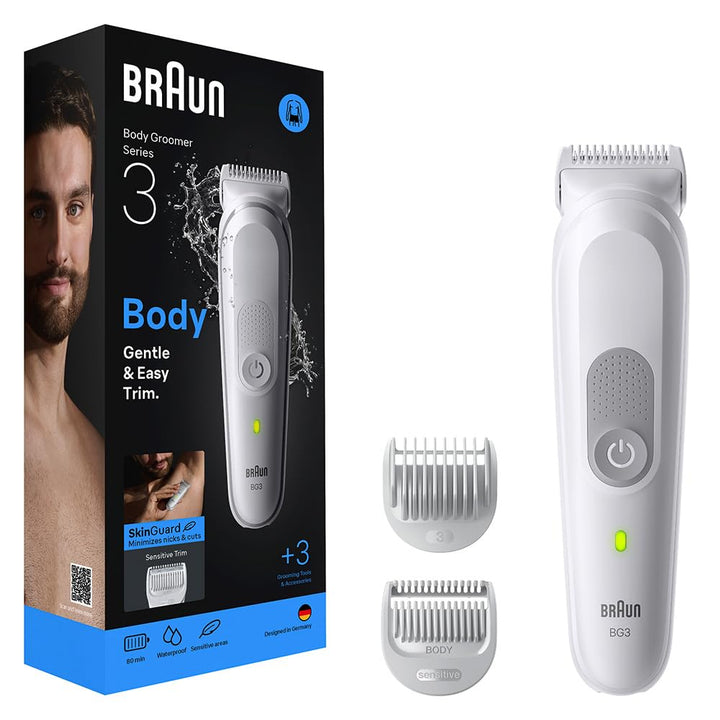 Braun Series 3 Körpertrimmer, +3 Pflegeutensilien, mit SkinGuard Technologie, 80 Minuten Aktionszeit