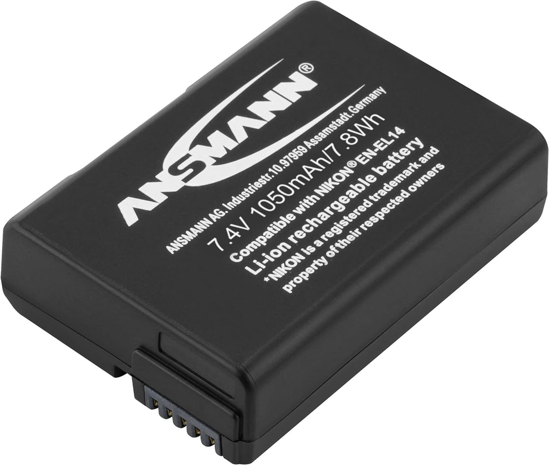 ANSMANN Li-Ion Akku A-Nik EN EL 14 7 4V / Typ 1050mAh / Leistungsstarke Akkubatterie für Foto Digita